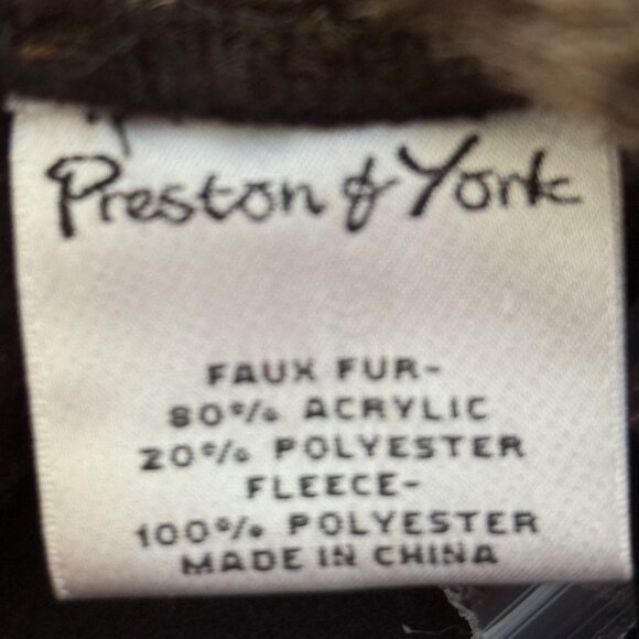 Preston & York Womens Black Cape Poncho Coat Leopard Faux Fur Trim NWT - Picture 9 of 12